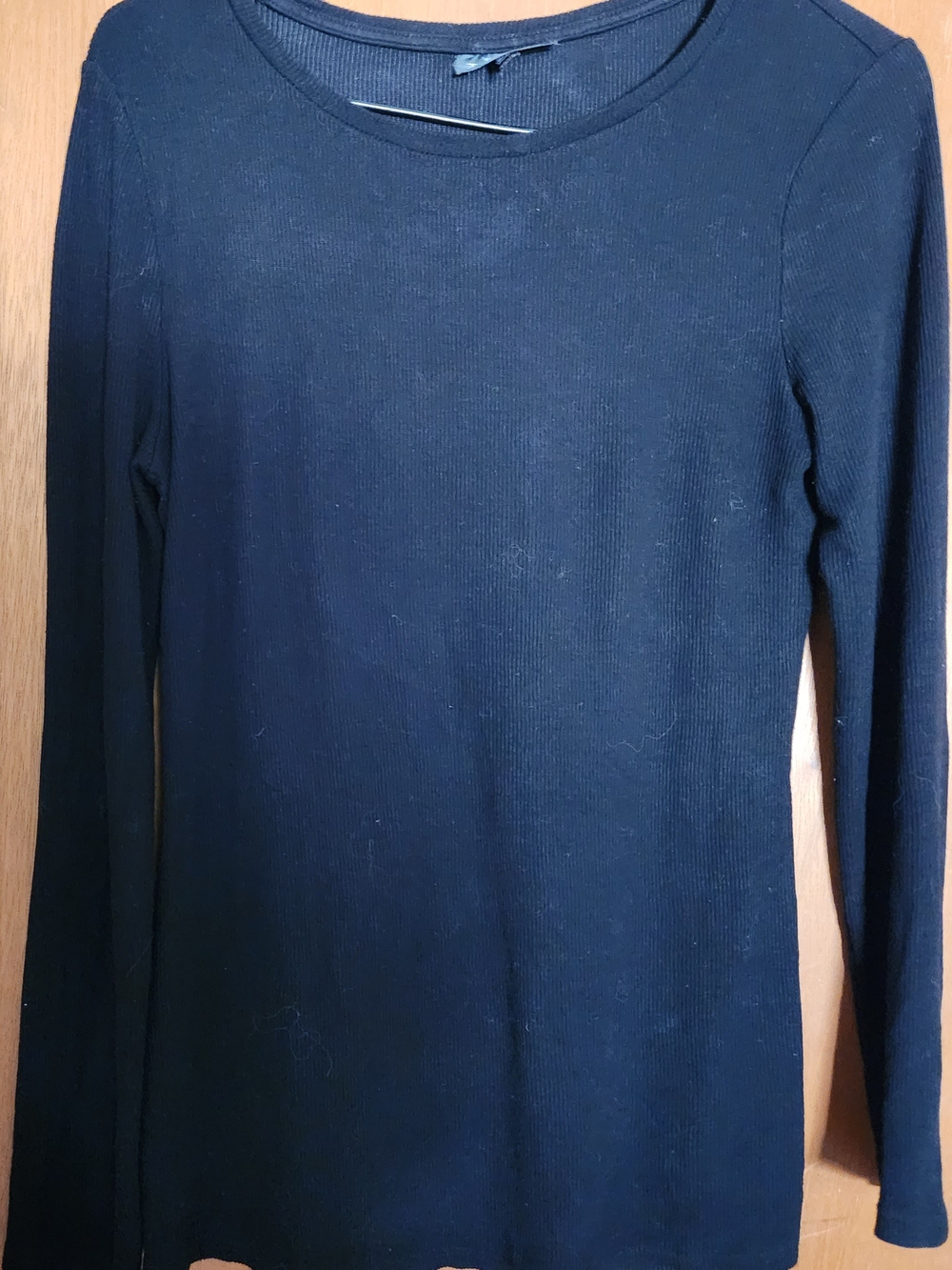 Top Shop.classic Black Long Sleeve Crew Neck Top Size 4